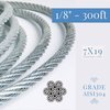 Laureola Industries 1/8" 7x19 Stainless Steel Aircraft Wire Rope 304 Grade, 300 ft ZAG18-SS304-719-300